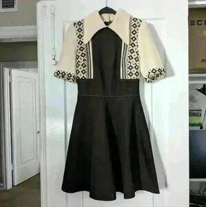 Vintage 1960s Brown Mini Gogo Dress Size Small